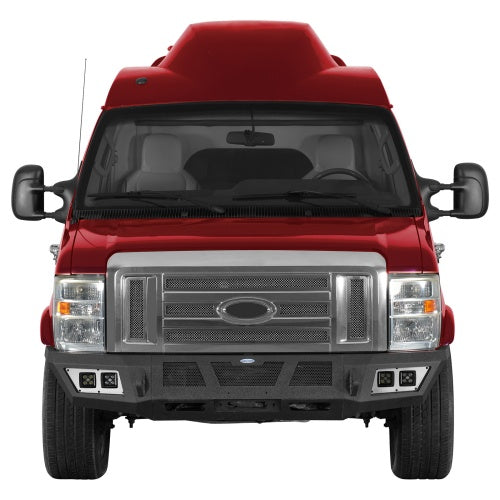 Discovery Ⅱ Front Bumper w/ Winch Plate & LED Spotlights For 2008-2026 Ford E-350 - Ultralisk4x4