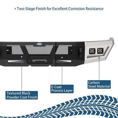 Discovery Ⅱ Front Bumper w/ Winch Plate & LED Spotlights For 2008-2026 Ford E-350 - Ultralisk4x4