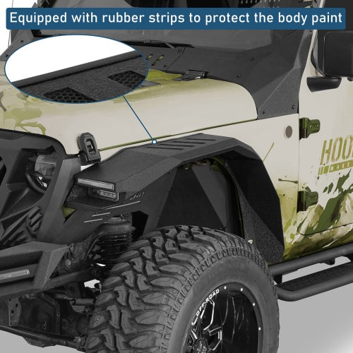 Phantom Front Fender Flares w/ LED Lights & Turn Signal Lights For 2018-2026 Jeep Wrangler JL & Gladiator JT - Ultralisk4x4
