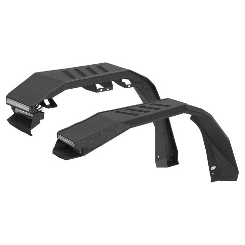 Phantom Front Fender Flares w/ LED Lights & Turn Signal Lights For 2018-2026 Jeep Wrangler JL & Gladiator JT - Ultralisk4x4