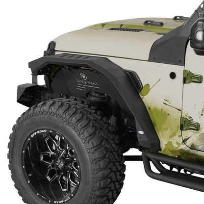 Phantom Front Fender Flares w/ LED Lights & Turn Signal Lights For 2018-2026 Jeep Wrangler JL & Gladiator JT - Ultralisk4x4