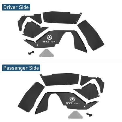 Front Inner Fender Liners For 1987-1995 Jeep Wrangler YJ - Ultralisk4x4