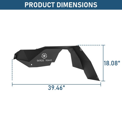 Front Inner Fender Liners For 1987-1995 Jeep Wrangler YJ - Ultralisk4x4