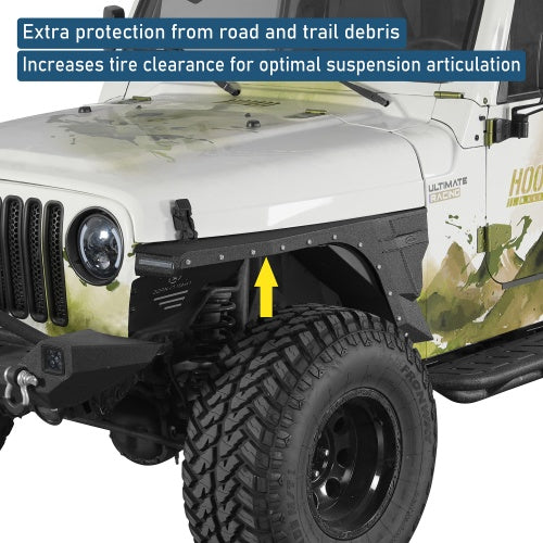 Armour Front Fender Flares & Front Inner Fender Liners Kit (97-06  Jeep Wrangler TJ) - Ultralisk4x4