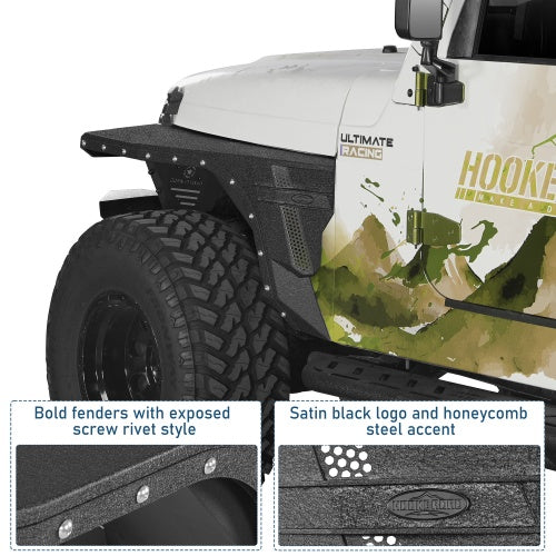 Armour Front Fender Flares & Front Inner Fender Liners Kit (97-06  Jeep Wrangler TJ) - Ultralisk4x4