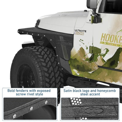 Armour Front Fender Flares & Front Inner Fender Liners Kit (97-06  Jeep Wrangler TJ) - Ultralisk4x4