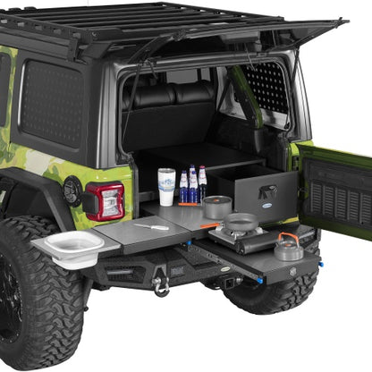 Overland Kitchen & Cargo Drawer System (15-18 Jeep Wrangler JK & 18-26 Wrangler JL & 21-26 Ford Bronco 4-Door) - Ultralisk4x4