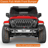 Off road Full-Width Front Bumper For 2018-2024 Jeep Wrangler JL GLadiator JT - Ultralisk4x4-u3013s-3