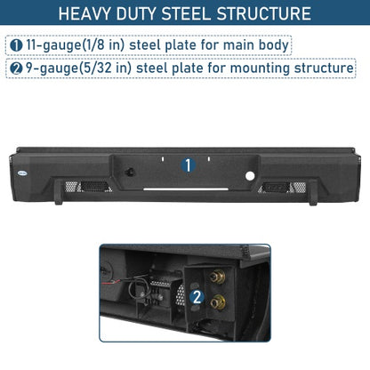 Guardian Ⅰ Rear Bumper for 1995-2005 Chevy S10 Blazer w/ LED Lights - Ultralisk4x4