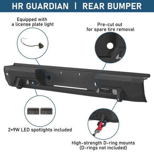 Guardian Ⅰ Rear Bumper for 1995-2005 Chevy S10 Blazer w/ LED Lights - Ultralisk4x4