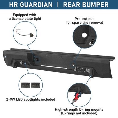 Guardian Ⅰ Rear Bumper for 1995-2005 Chevy S10 Blazer w/ LED Lights - Ultralisk4x4