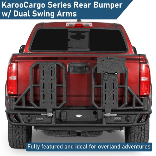 KarooCargo Rear Bumper w/ Dual Swing Arms & Tire Carrie For 2015-2022 Chevy Colorado & 2015-2022 GMC Canyon (Excluding ZR2) - Ultralisk4x4