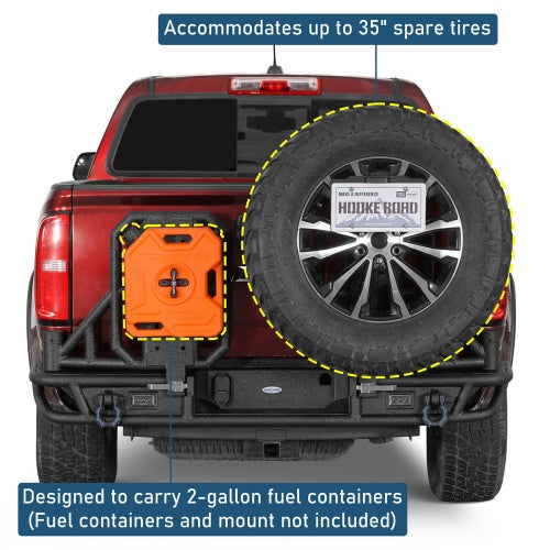 KarooCargo Rear Bumper w/ Dual Swing Arms & Tire Carrie For 2015-2022 Chevy Colorado & 2015-2022 GMC Canyon (Excluding ZR2) - Ultralisk4x4
