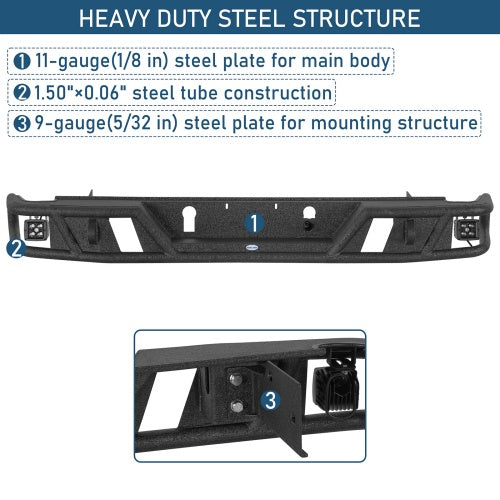 Tubular Rear Bumper for 15-22 Chevy Colorado & GMC Canyon(Excluding ZR2 Models) - Ultralisk4x4