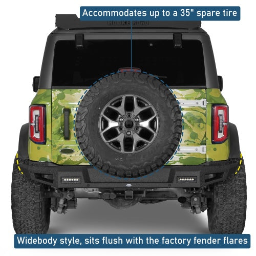 Ultralisk4x4 Classic Rear Bumper For 2021-2026 Ford Bronco (Excluding Bronco Sport & Raptor)
