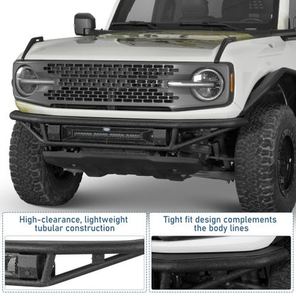 Baja Tubular Front Bumper For 2021-2026 Ford Bronco(Excluding Bronco Sport & Raptor) - Ultralisk4x4