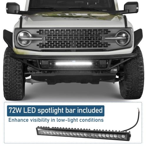 Baja Tubular Front Bumper For 2021-2026 Ford Bronco(Excluding Bronco Sport & Raptor) - Ultralisk4x4