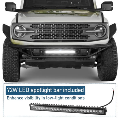 Baja Tubular Front Bumper For 2021-2026 Ford Bronco(Excluding Bronco Sport & Raptor) - Ultralisk4x4