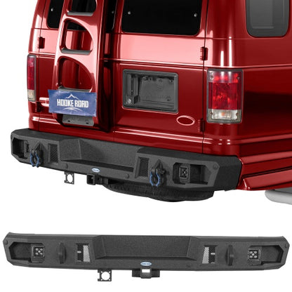 Guardian Ⅰ Rear Bumper w/ 2" Hitch Receiver for 1992-2014 Ford E-350 - Ultralisk4x4