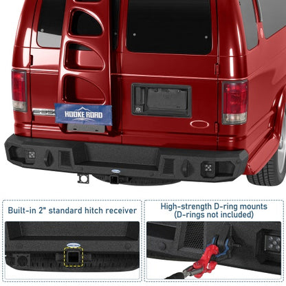 Guardian Ⅰ Rear Bumper w/ 2" Hitch Receiver for 1992-2014 Ford E-350 - Ultralisk4x4