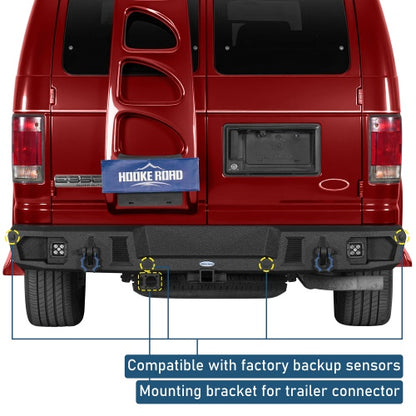 Guardian Ⅰ Rear Bumper w/ 2" Hitch Receiver for 1992-2014 Ford E-350 - Ultralisk4x4