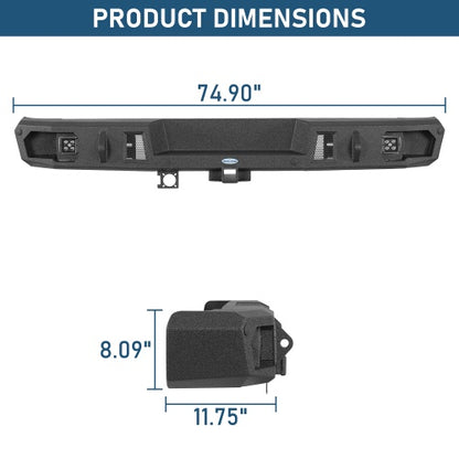 Guardian Ⅰ Rear Bumper w/ 2" Hitch Receiver for 1992-2014 Ford E-350 - Ultralisk4x4