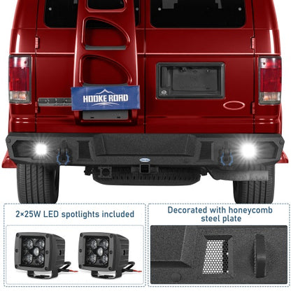 Guardian Ⅰ Rear Bumper w/ 2" Hitch Receiver for 1992-2014 Ford E-350 - Ultralisk4x4