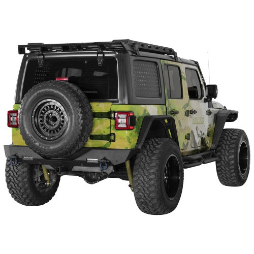 Off-Road Rear Bumper w/ LED spotlights For 2018-2026 Jeep Wrangler JL - Ultralisk4x4