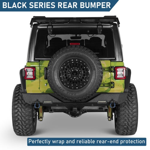 Off-Road Rear Bumper w/ LED spotlights For 2018-2026 Jeep Wrangler JL - Ultralisk4x4