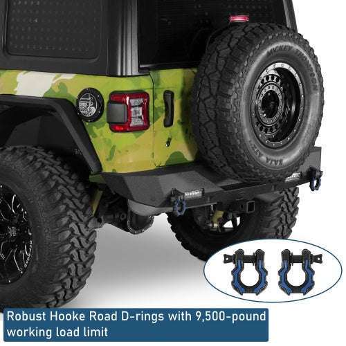 Off-Road Rear Bumper w/ LED spotlights For 2018-2026 Jeep Wrangler JL - Ultralisk4x4