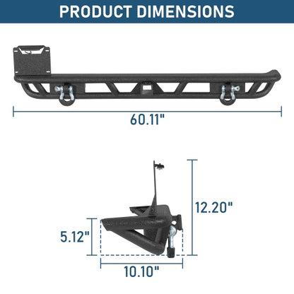 Tubular Rear Bumper w/2" Hitch Receiver for (1976-1986 Jeep CJ-5 CJ-7 CJ-8 Scrambler) - Ultralisk4x4