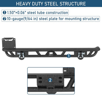 Tubular Rear Bumper w/2" Hitch Receiver for (1976-1986 Jeep CJ-5 CJ-7 CJ-8 Scrambler) - Ultralisk4x4