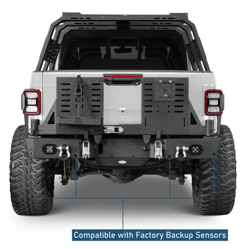 Off Road Rear Bumper w/ Dual Swing Arms & Tire Carrier For 2020-2026 Jeep Gladiator JT Models- Ultralisk4x4