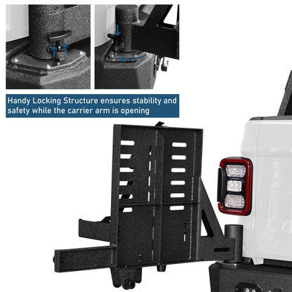 Off Road Rear Bumper w/ Dual Swing Arms & Tire Carrier For 2020-2026 Jeep Gladiator JT Models- Ultralisk4x4