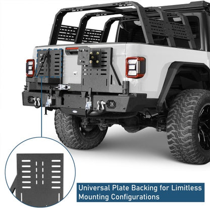 Off Road Rear Bumper w/ Dual Swing Arms & Tire Carrier For 2020-2026 Jeep Gladiator JT Models- Ultralisk4x4