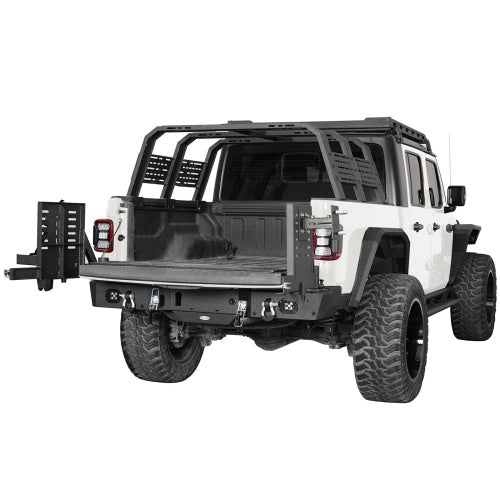 Off Road Rear Bumper w/ Dual Swing Arms & Tire Carrier For 2020-2026 Jeep Gladiator JT Models- Ultralisk4x4