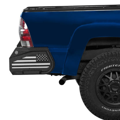 ExplorerX Rear Bumper w/ Bedside Slider Steps & LED Spotlights for 05-15 Toyota Tacoma - Ultralisk4x4