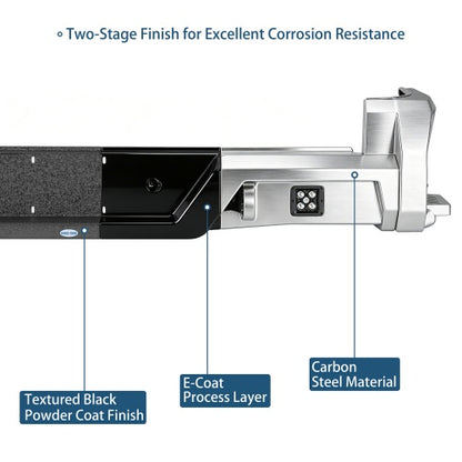 ExplorerX Rear Bumper w/ Bedside Slider Steps & LED Spotlights for 05-15 Toyota Tacoma - Ultralisk4x4
