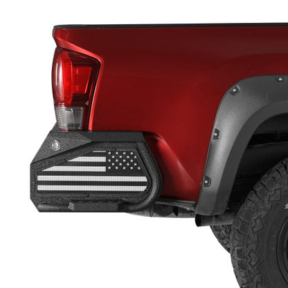 Ultralisk ExplorerX Rear Bumper w/ Bedside Slider Steps & LED Spotlights For 16-23 Toyota Tacoma Models