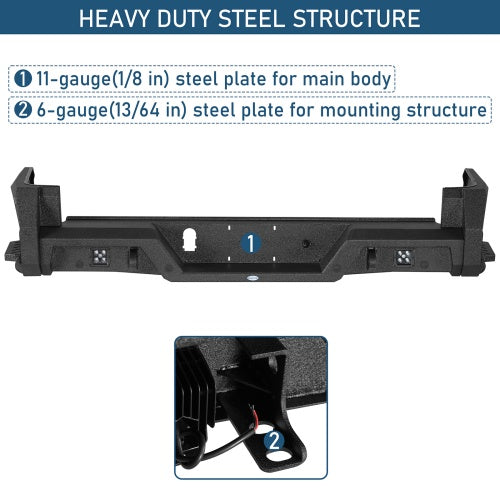 Ultralisk ExplorerX Rear Bumper w/ Bedside Slider Steps & LED Spotlights For 16-23 Toyota Tacoma Models