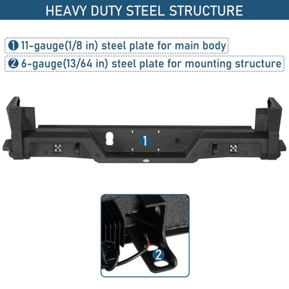 Ultralisk ExplorerX Rear Bumper w/ Bedside Slider Steps & LED Spotlights For 16-23 Toyota Tacoma Models