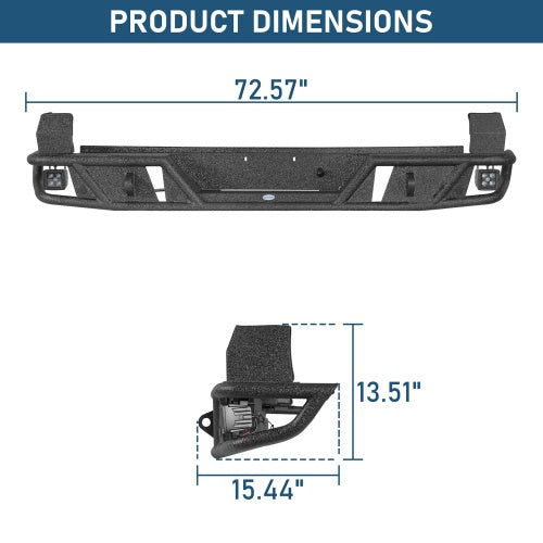 Heavy-Duty Tubular Back Rear Bumper For 2016-2023 Toyota Tacoma - Ultralisk4x4