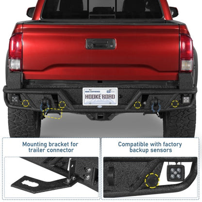 Heavy-Duty Tubular Back Rear Bumper For 2016-2023 Toyota Tacoma - Ultralisk4x4