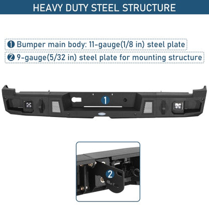 Guardian Ⅰ Rear Bumper with Honeycomb Steel Plate For 2014-2021 Toyota Tundra - Ultralisk4x4