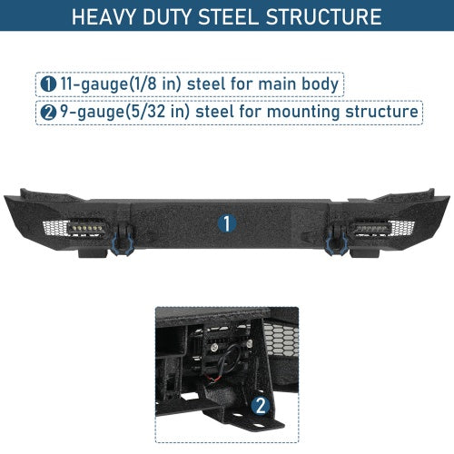 Ultralisk4x4 Stag Rear Bumper For 21-26 Ford Bronco(Excluding Bronco Sport & Raptor)