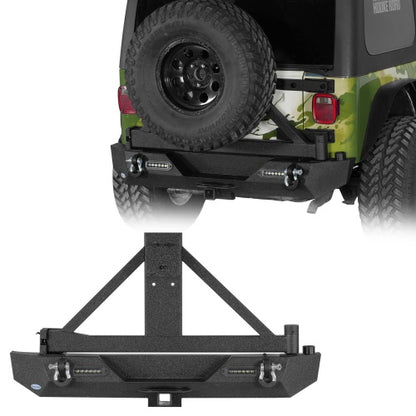 Explorer Rear Bumper w/Tire Carrier For 1987-2006 Jeep Wrangler YJ TJ - Ultralisk 4x4