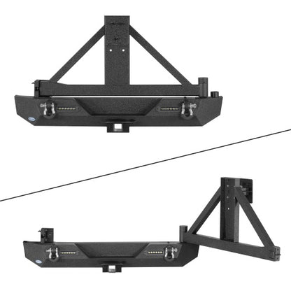 Explorer Rear Bumper w/Tire Carrier For 1987-2006 Jeep Wrangler YJ TJ - Ultralisk 4x4