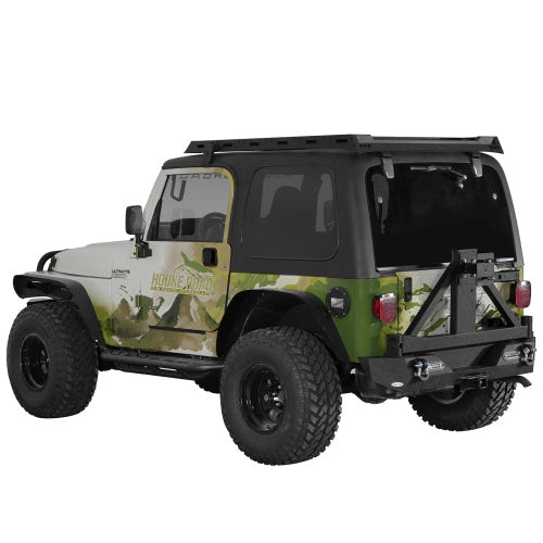 Explorer Rear Bumper w/Tire Carrier For 1987-2006 Jeep Wrangler YJ TJ - Ultralisk 4x4