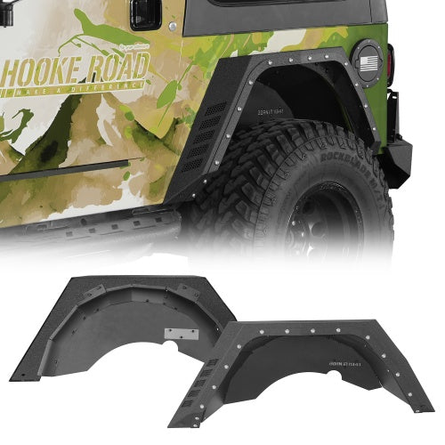 Armour Rear Fender Flares & Rear Inner Fender Liners Kit (97-06 Jeep Wrangler TJ) - Ultralisk4x4