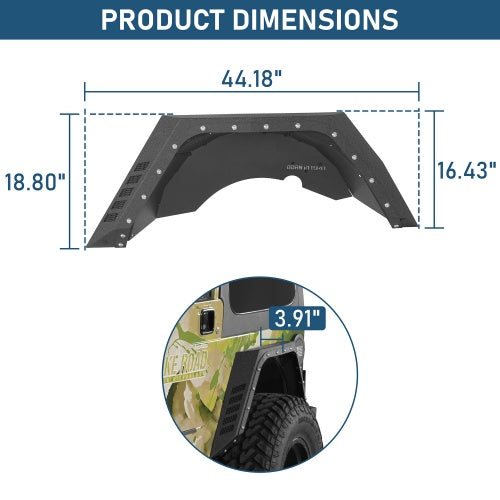 Armour Rear Fender Flares & Rear Inner Fender Liners Kit (97-06 Jeep Wrangler TJ) - Ultralisk4x4